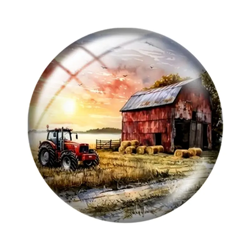 Sunset Farm  12/18/20/25mm glass cabochon  bracelet pendant rings for jewelry demo earrings back Making findings