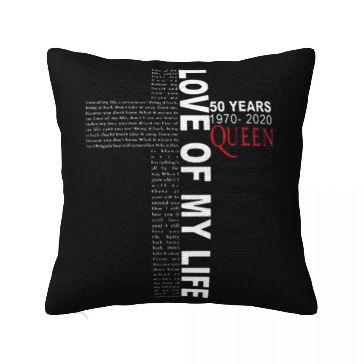 Love Of My Life 50 Years Queen 1970'2020 Good Quality Original Music Classic Girl Slogan Comfortable Halloween Pillow Case