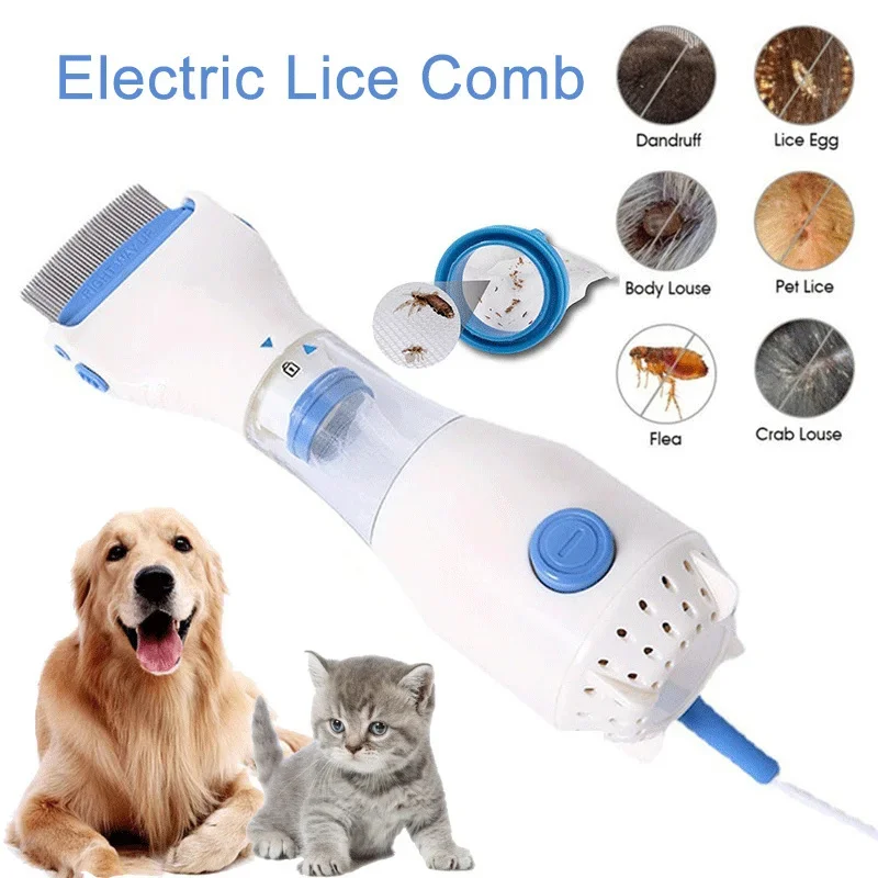 Multifunctional Physical Electric Anti-lice Comb Pet Puppy Dog Cat Head Flea Removal Killer Small Power Comb Pet Cleaning Tool