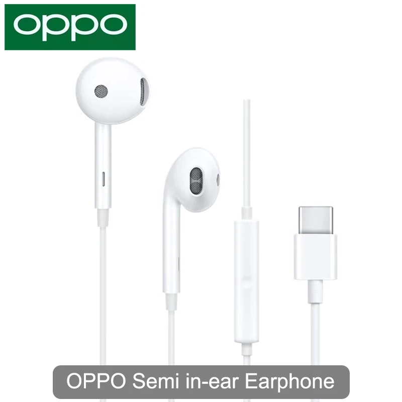 OPPO MH135 Semi in-ear Earphone High Fidelity Stereo Bass 3.5mm interface Headset HD Mic Call Earbuds for Xiaomi Samsung Huawei