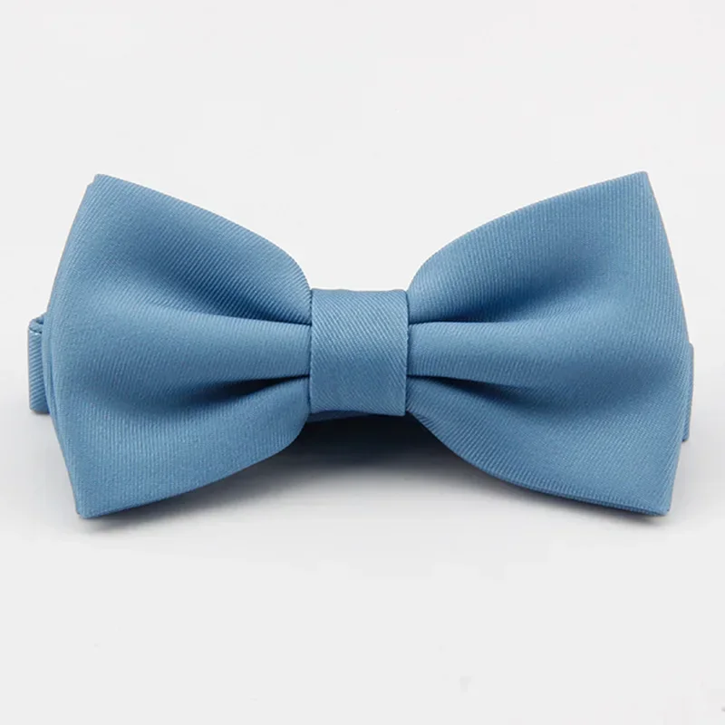 New business fashion casual pure color polyester silk wedding groom and best man monochrome bow tie available for men and women