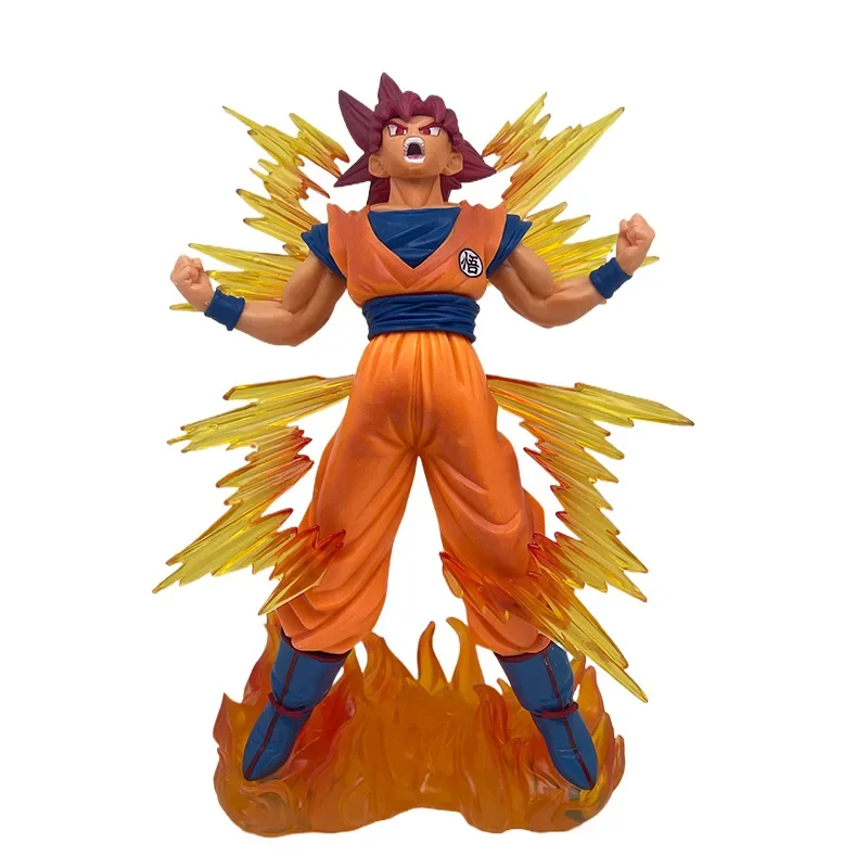 W magazynie Anime Dragon Ball Red Hair Sun Wukong Figurka Eksplozja Bitwa Super Saiyan God Goku Efekty specjalne Części Model Zabawki WB