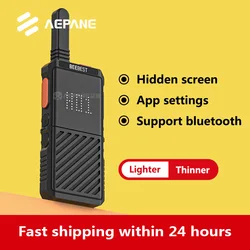 BEEBEST A308 IP54 waterproof radio 100channls 10KM Ultra-Thin walkie talkie with bluetooth headset Support APP setting FM radio