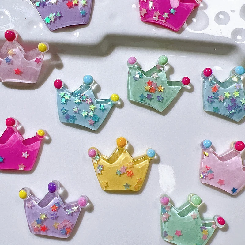 6Pcs/Set Colorful Princess King Crown Resin Mini Fridge Magnets With Magnet Magnetic Sticker for Memo Photo Refrigerator Decor