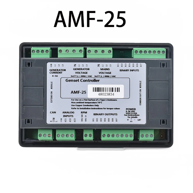 Imagem -04 - Diesel Gerador Conjunto Controller Stop Módulo de Controle Automático Display Lcd Painel de Monitoramento Remoto Amf 25 Amf25 Amf25 Original