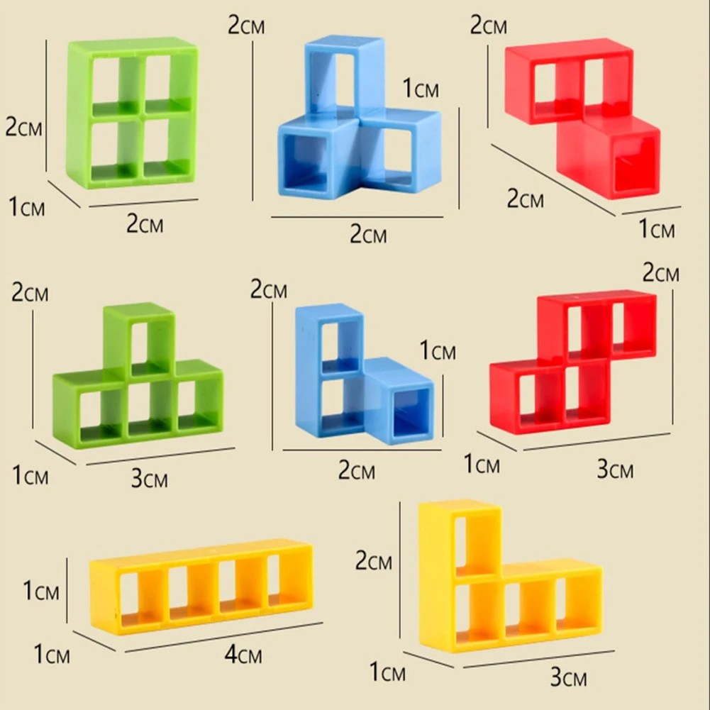64 pçs bloco de construção tijolo brinquedo equilíbrio empilhados tetra torre jogo balanço alta russo blocos de construção pilha criança brinquedo desktop