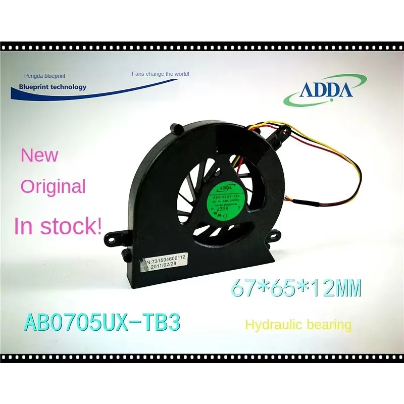pa   & Original AB0705UX-TB3 67*65 * 12MM 6.7cm 5V Notebook Hydraulic Fan