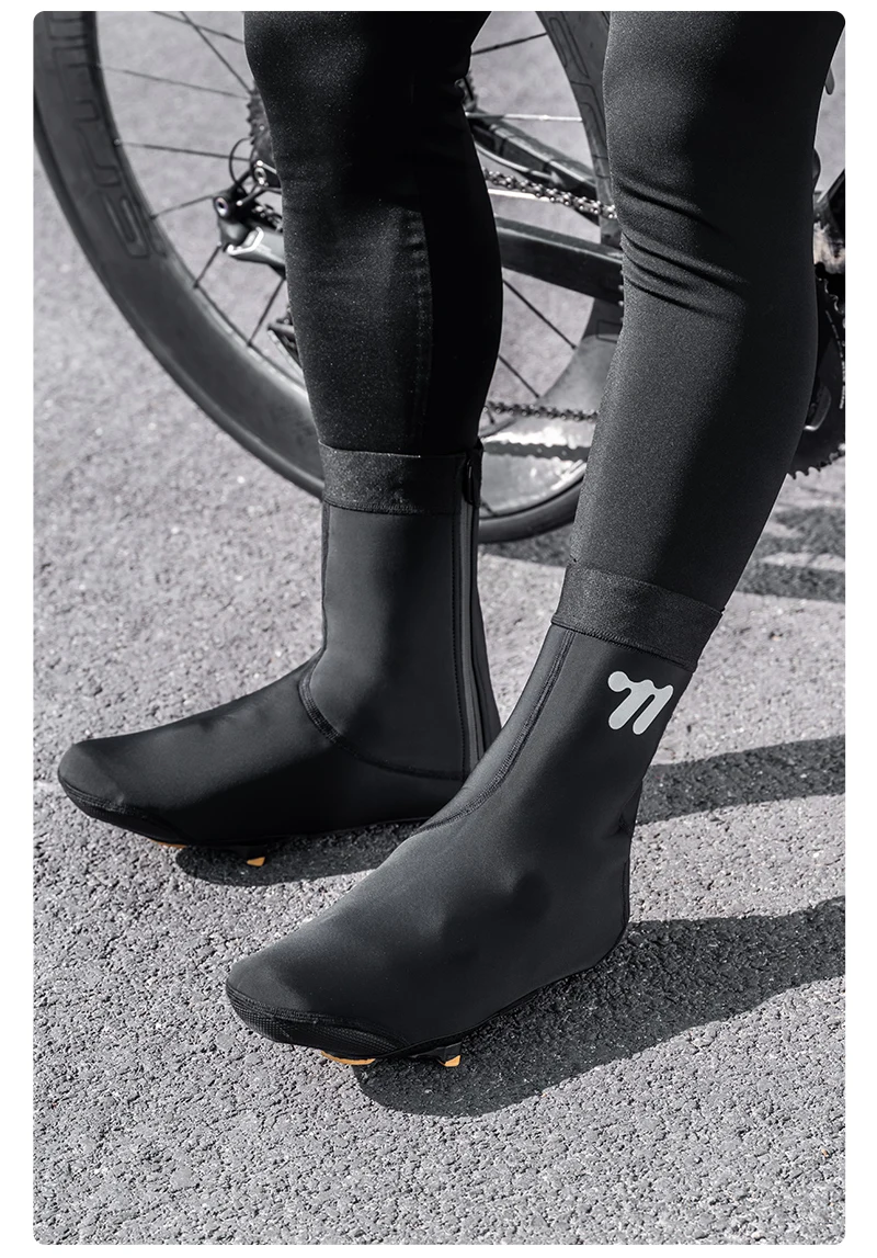 WEST BIKING Winter-Fahrradschuhüberzieher, Thermo-Fleece, winddicht, Neopren-Überschuhe, für kaltes Wetter, Rennrad- und Mountainbike-Ausrüstung – Detail 16