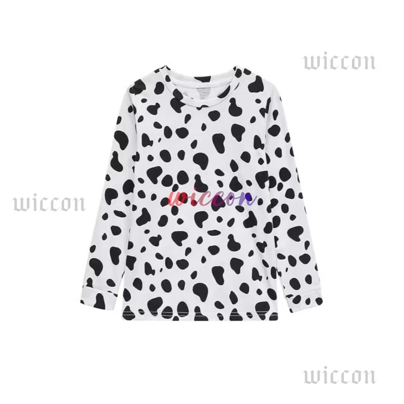 Dog Print Cosplay Tshirt Costume Long Sleeve Short Sleeve Christmas T-shirt Soft Home Suit Night Oversize Graffiti Printing Suit