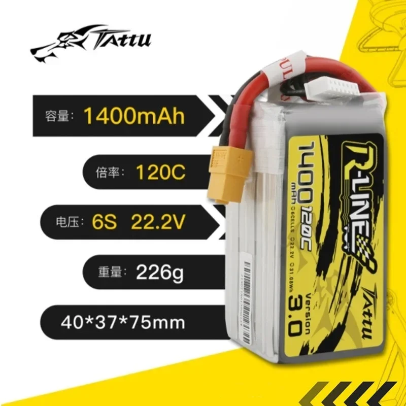 NEW TATTU R-LINE 3.0 6S 22.2V Lipo Battery 1400mAh 120C For RC Helicopter Quadcopter FPV Racing Drone Parts 6S Drones Battery