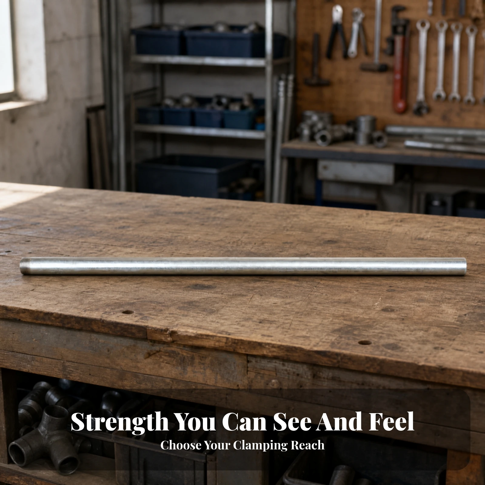 Hollow Clamp Bar with External Threading Multipurpose Woodworking Pipe-Clamp Straight Bar Wood Clamps Heavy Duty Sturdy