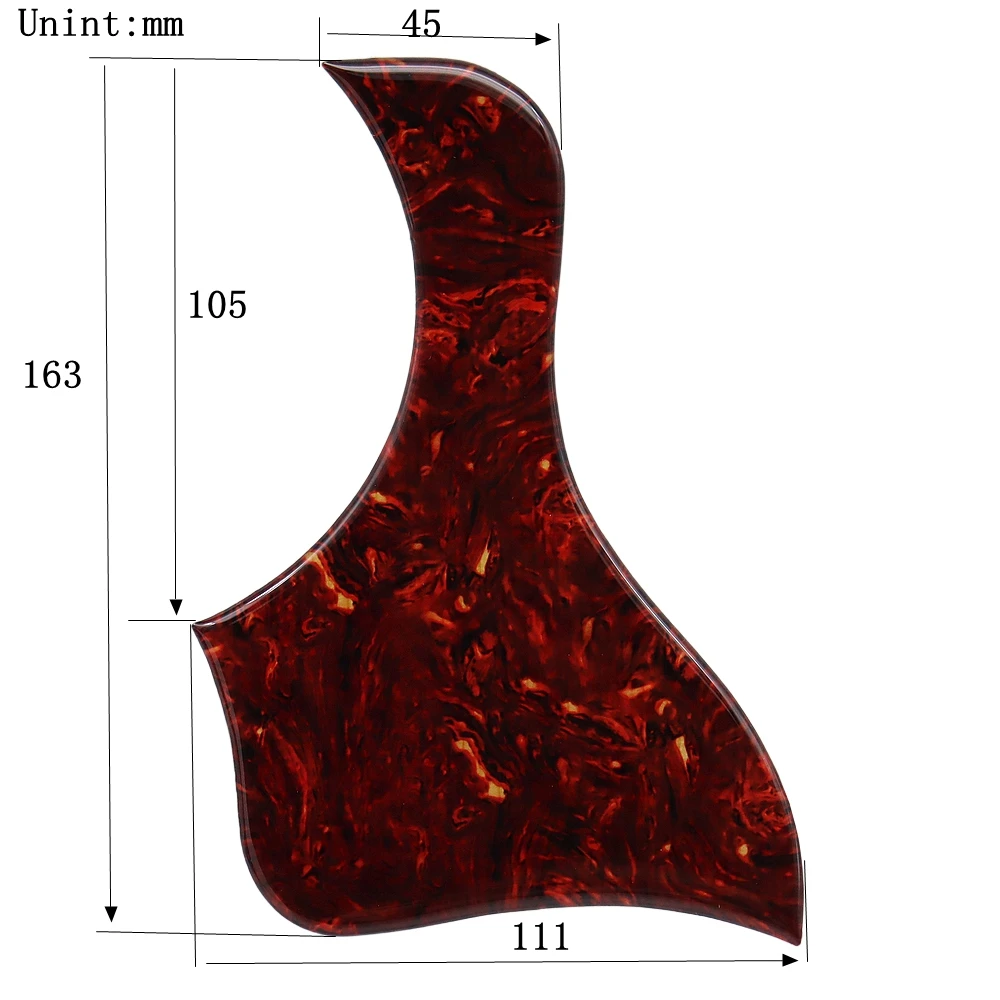 Golpeador de guitarra de resina epoxi, placa decorativa de celuloide y cristal 1R, antiarañazos para guitarra acústica folclórica, 4 tamaños