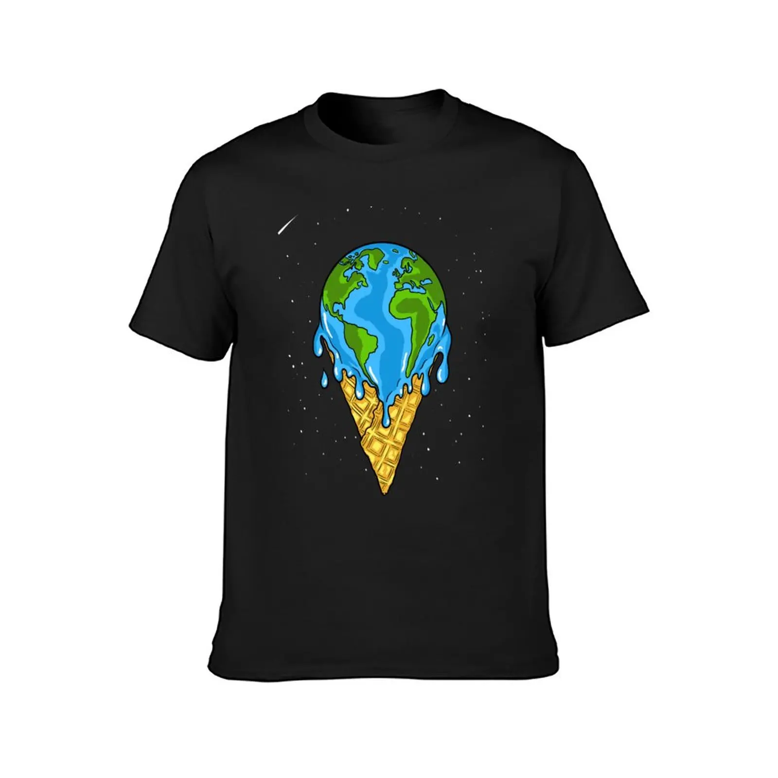 Global Warming Ice Cream T-Shirt for a boy Short sleeve tee summer clothes t shirts for men