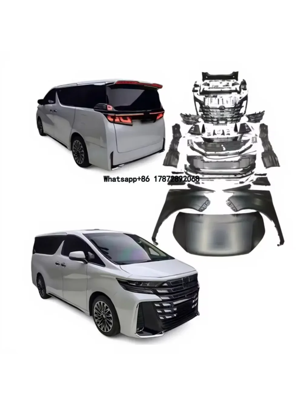 Bodykit for Vellfire 30 Series 2015-2017 Upgrade to Vellfire 2024 Bumper Facelift Bolt-On Auto Accessories No Cut Plug and Play