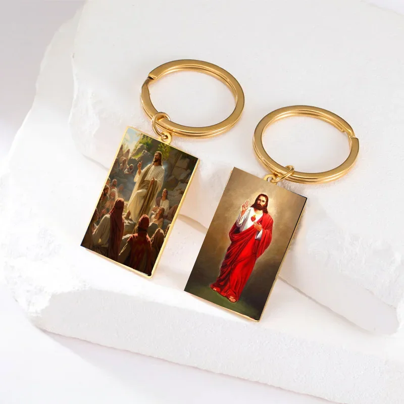 

Bible Proverbs Holy Bible Jesus Christian Religion Keychain Customized Engraved Keychains with Photo Text Gifts for Men Women