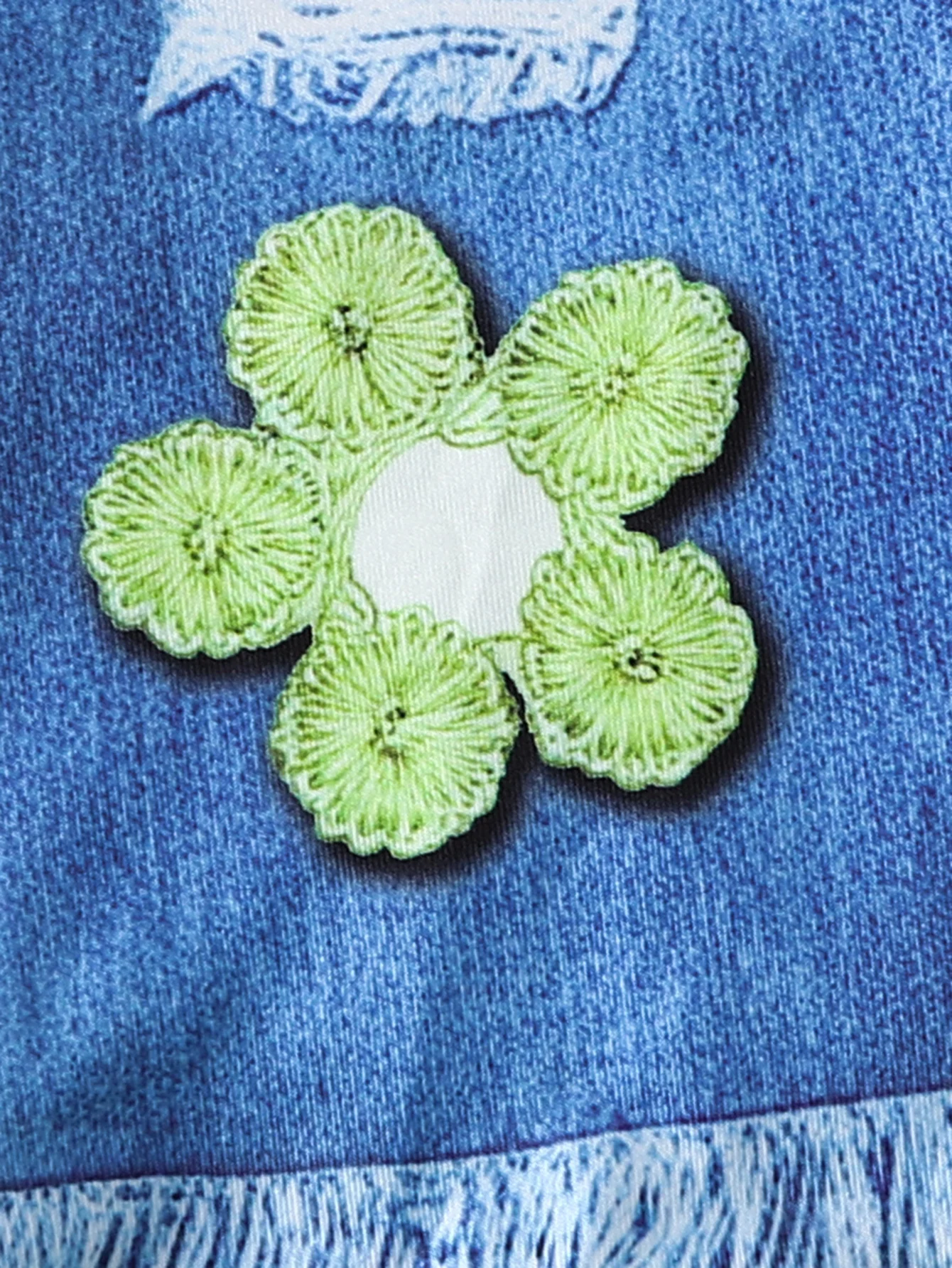 Blumendekorationsset für Kinder, frischer, lustiger Stil, langärmliges Oberteil mit 3D-Blumen-Schlaghose und Loch-Aufkleber-Design – Detail 5