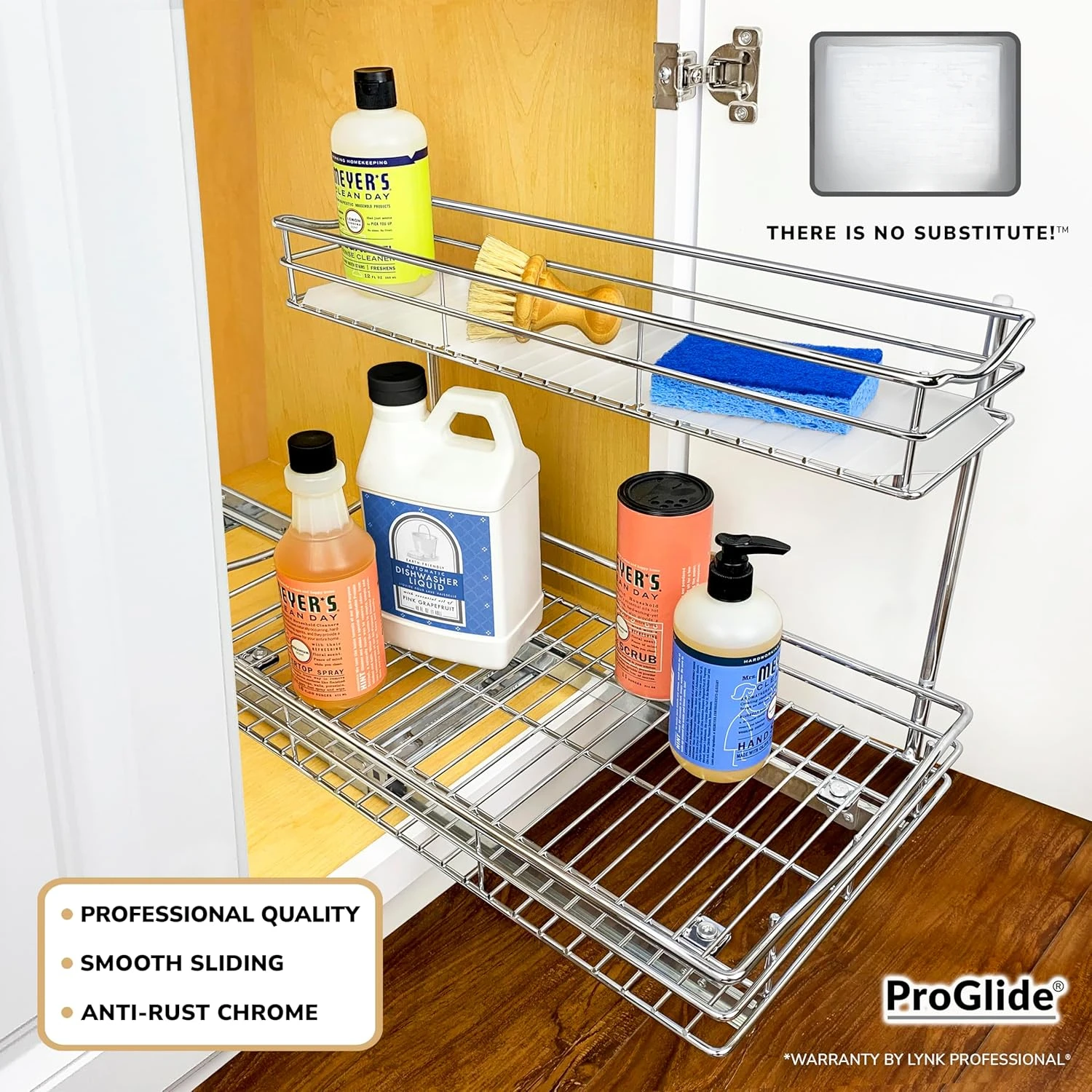 Pull Out Under Sink Kitchen Cabinet Organizer - 11.5 in. x 21 inch deep Drawer - Sliding Shelf Organizer for Cabinets