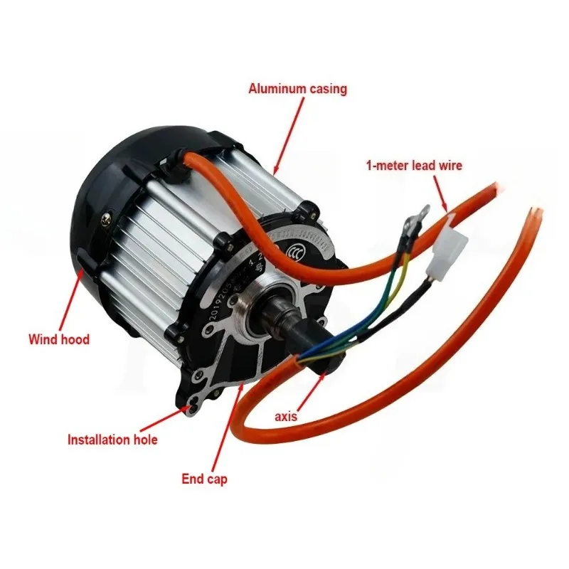 High Speed Motor Brushless Differential Motor 48v 60v 72v Brushless Dc Motor Electric Tricycl Mini Car Engine