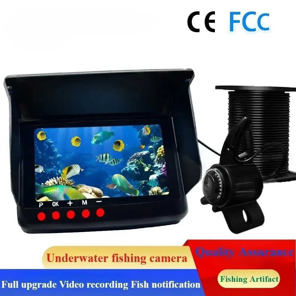 5-Inch 4K Underwater Fishing Camera with Video Recording and Fish Broadcast Function, HD Night Vision Monitor for Ice Fishing