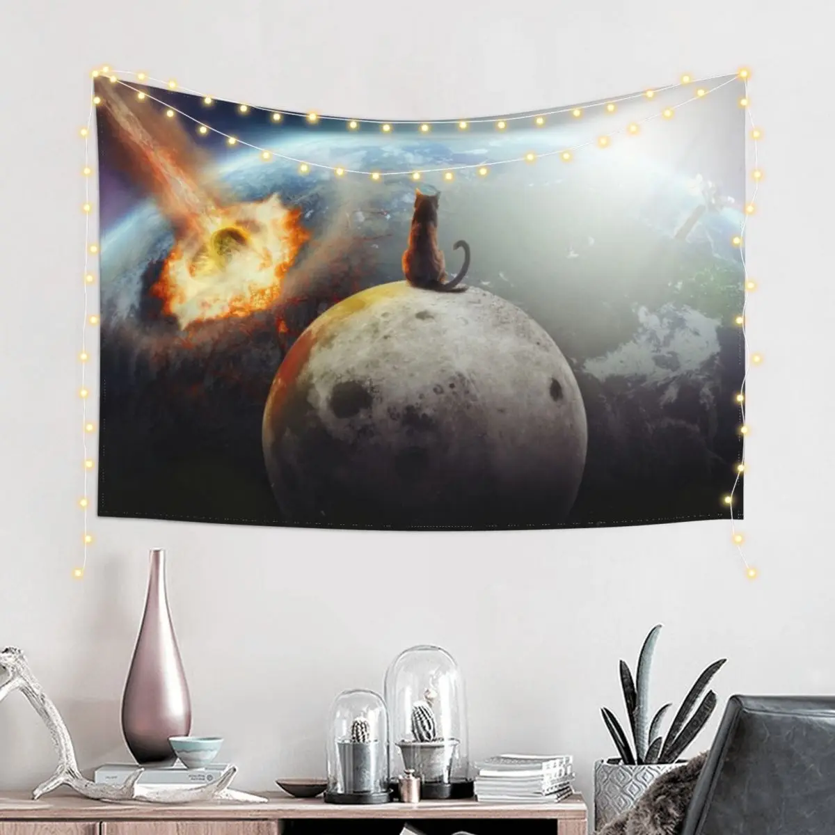 

Cat Victory Tapestry Home Decorations Aesthetic Room Decor Korean Style Wall Mural Tapestry