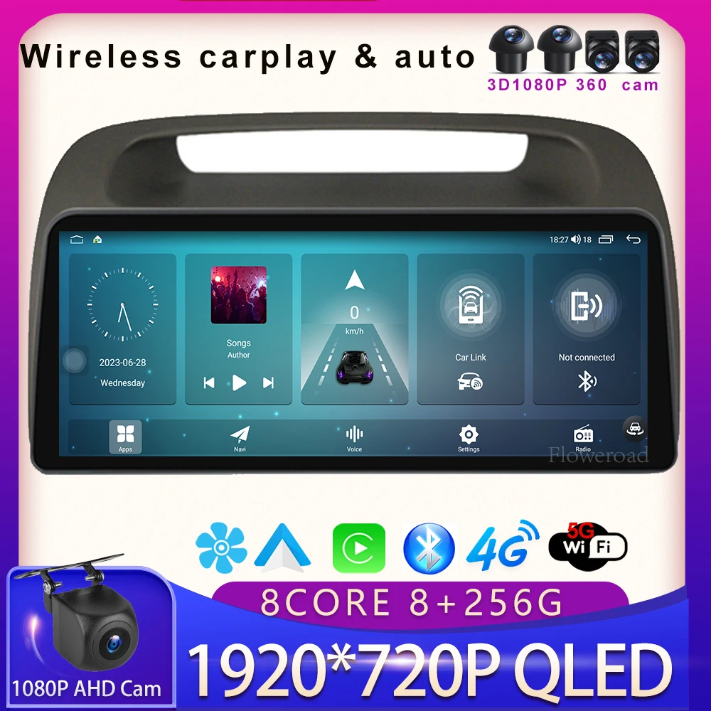 

For Toyota Camry 5 XV 30 2001-2006 12.3‘’QLED Screen Car Radio Video Wireless Carplay Auto Multimedia Player GPS 5GWiFi BT5.0