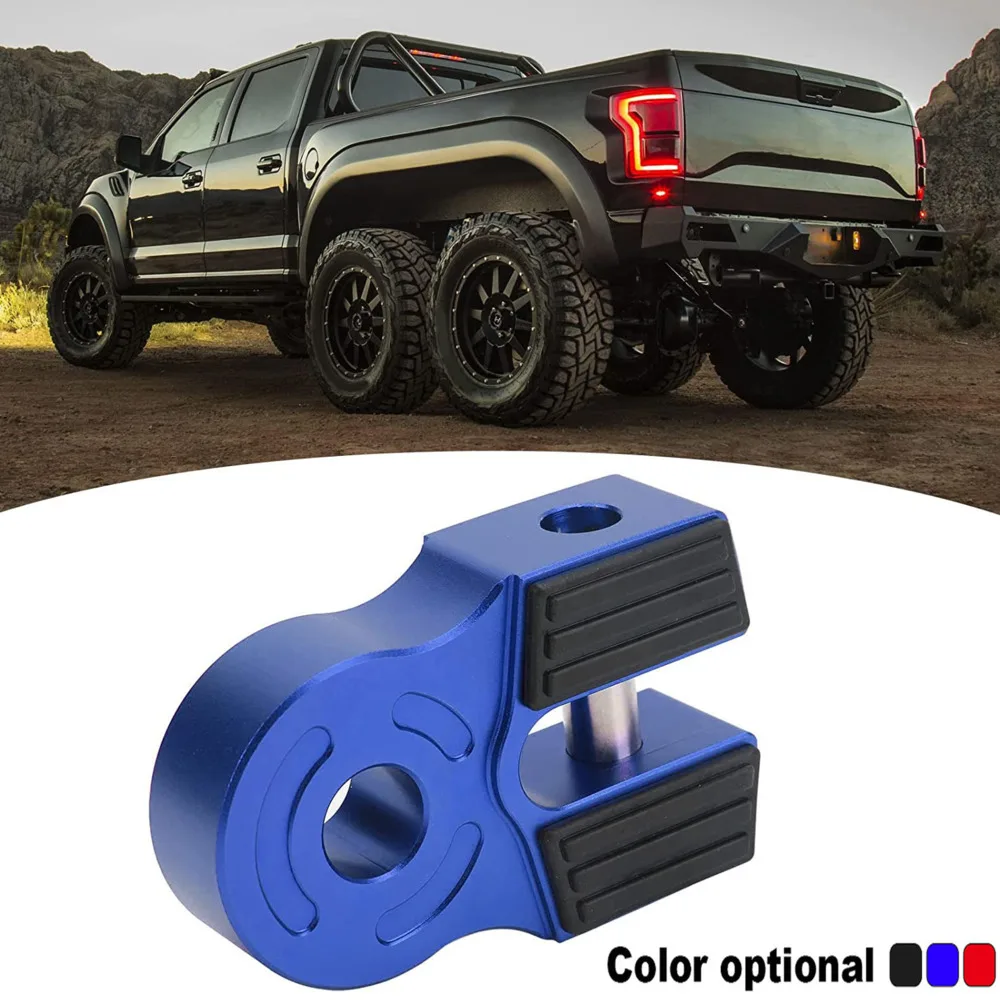 Universal  Winch Shackle 16000LBS Flat Tow Hook Mount with Iron Pin and Rubber Guard Fits ATV UTV SUV Pickup Truck