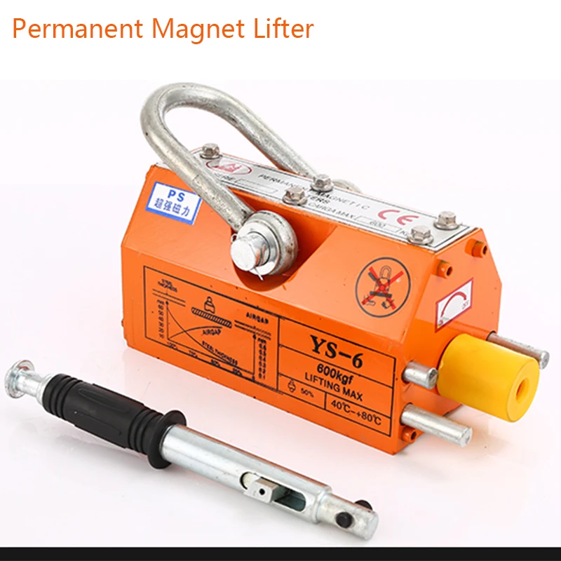 Sollevatore magnetico permanente Controllo manuale Martinetti per carichi pesanti Gru di sollevamento Magnete Rotondo Ferro al neodimio