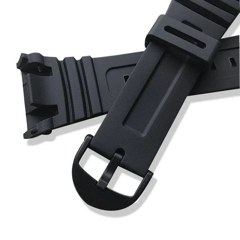 Watchbands for Casio 3239 W-96H-1A 2A 9A Electronic Watch Dedicated Strap Black Men's Sport Waterproof Silicone Bracelet
