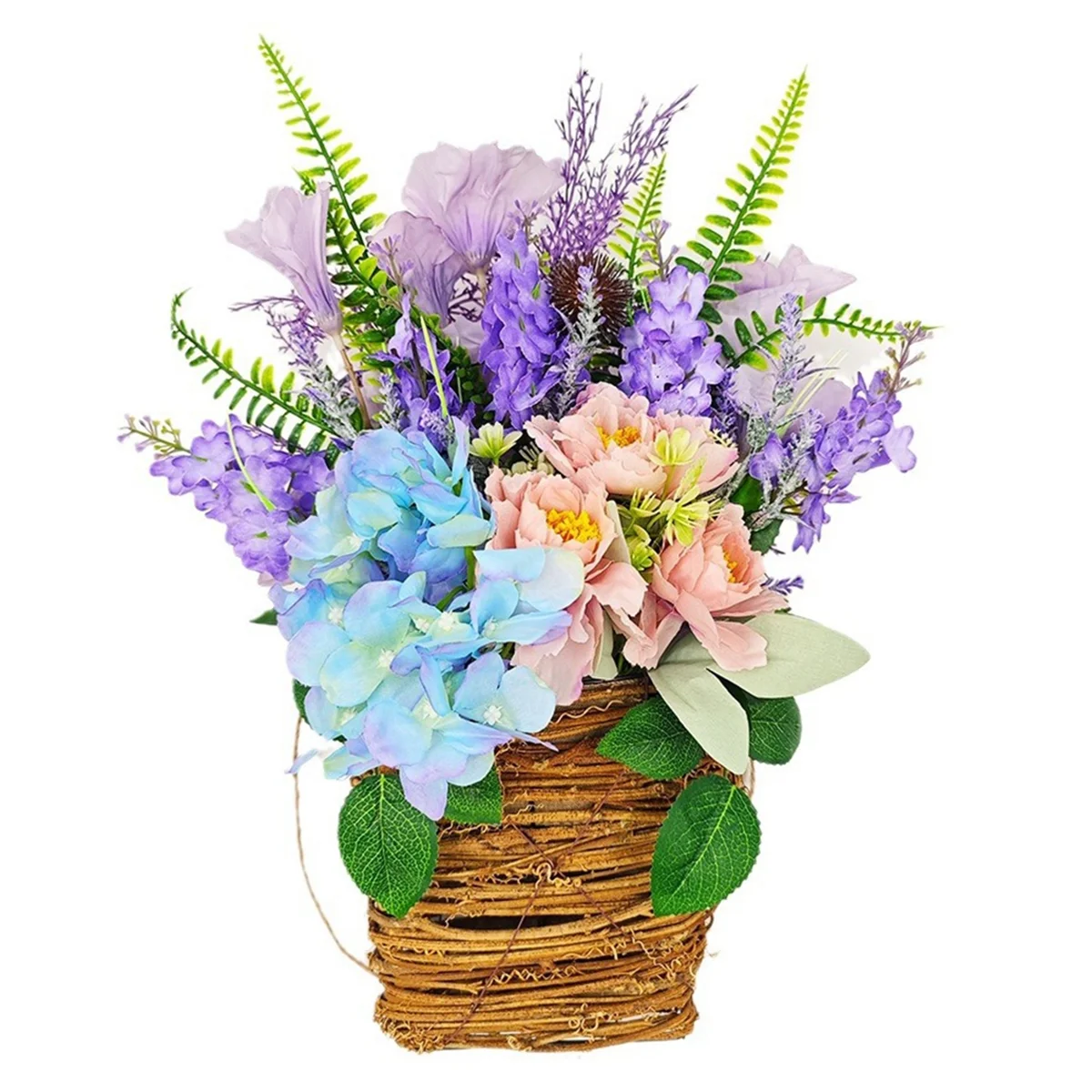 

ABXD Simulation Flower Basket Door Front Wreath Simulation Plant Hanging Front Door Spring and Summer Welcome Sign
