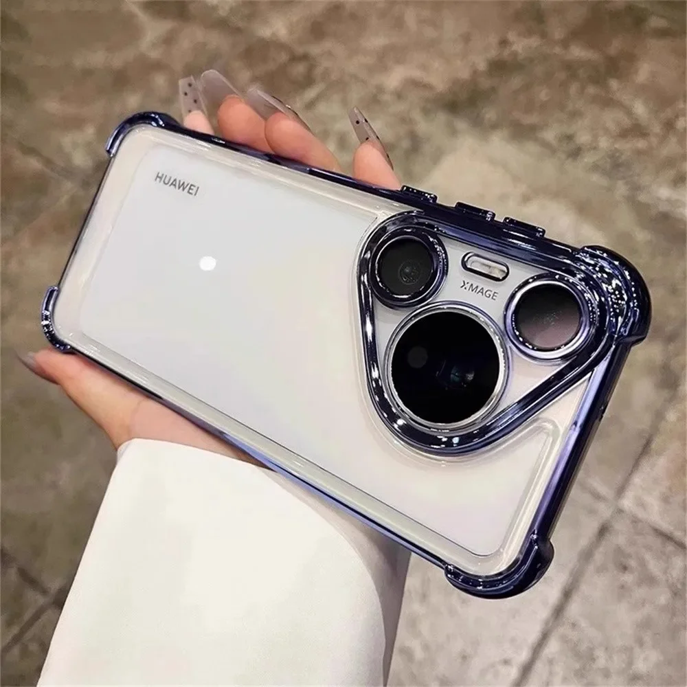 Funda transparente de lujo a prueba de golpes para Huawei P70 Pro Mate 60 50 40 Magic 6 5 4 Pro, Funda de vidrio para cámara de defensa