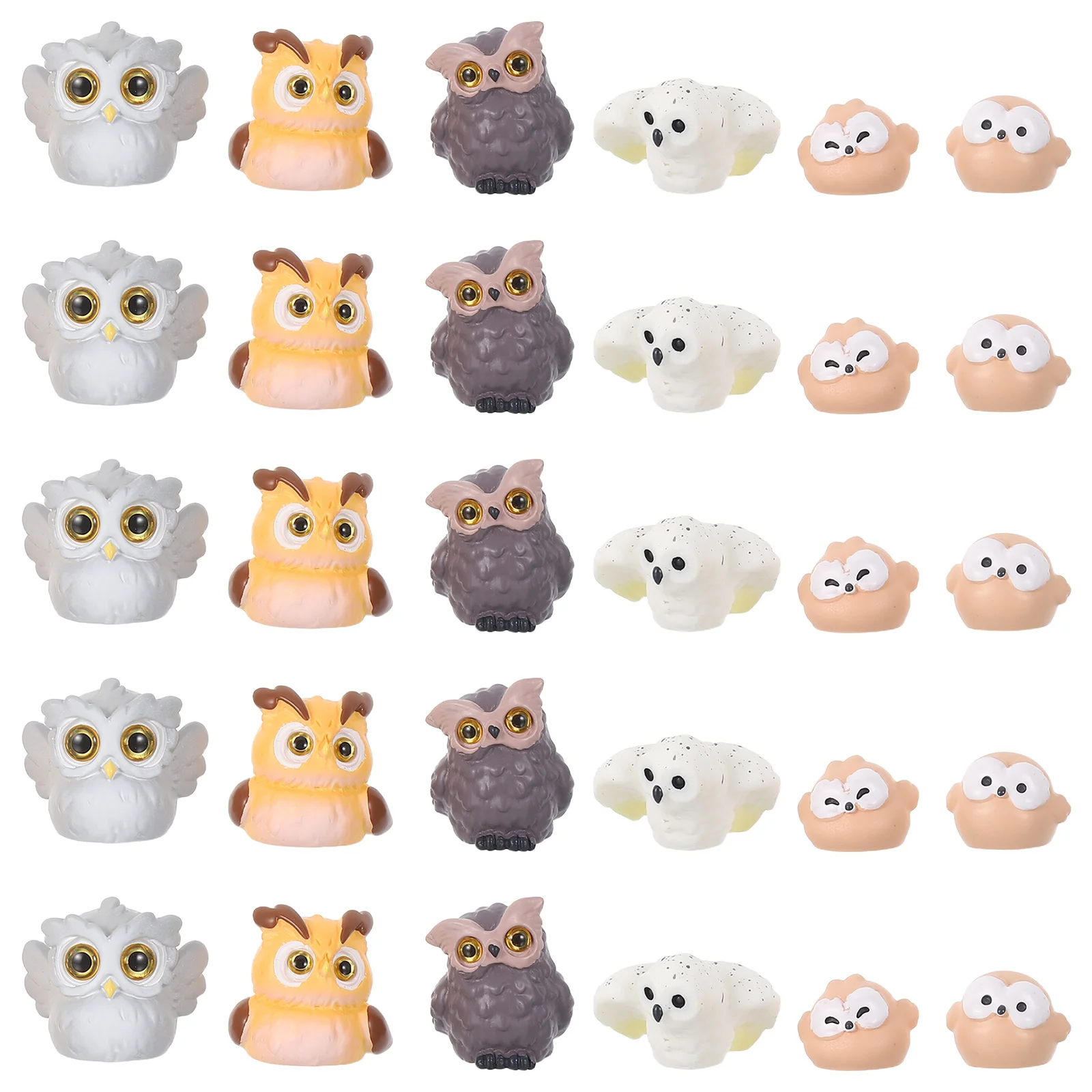 

30Pcs Miniature Owl Statues Resin Small Owl Decorations Fairy Garden Supplies Terrarium Moss Succulent Pot Accents Cute Animal