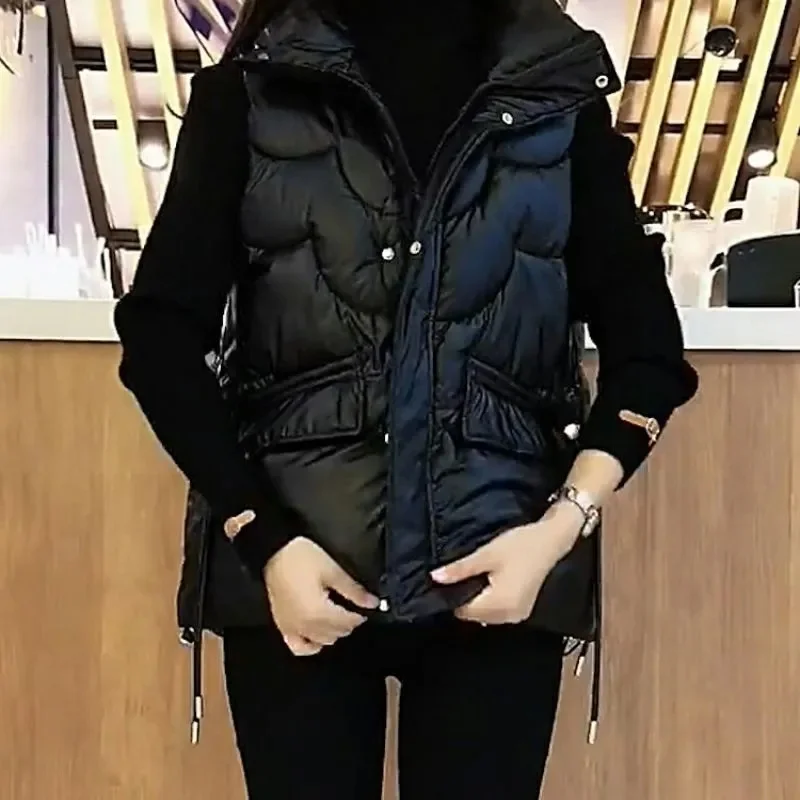 

Fall/Winter 2024 Down Cotton Vest Coat Female New Korean Joker Sleeveless Jacket Padded Cotton-Padded Jacket Waistcoat Women Top