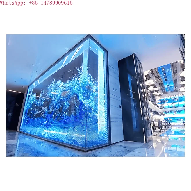 LED Flying Carpet DisplayMultiple Brightness 6000CD Simple Installation 10.41 Inch Transparent Screen Digital Poster For Buildin