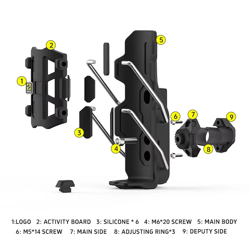 SMNU دراجة نارية حامل الكأس دعم الإفراج السريع قابل للتعديل زجاجة ماء حامل المقود قفص العالمي للدراجات الجبلية الطريق ATV #6