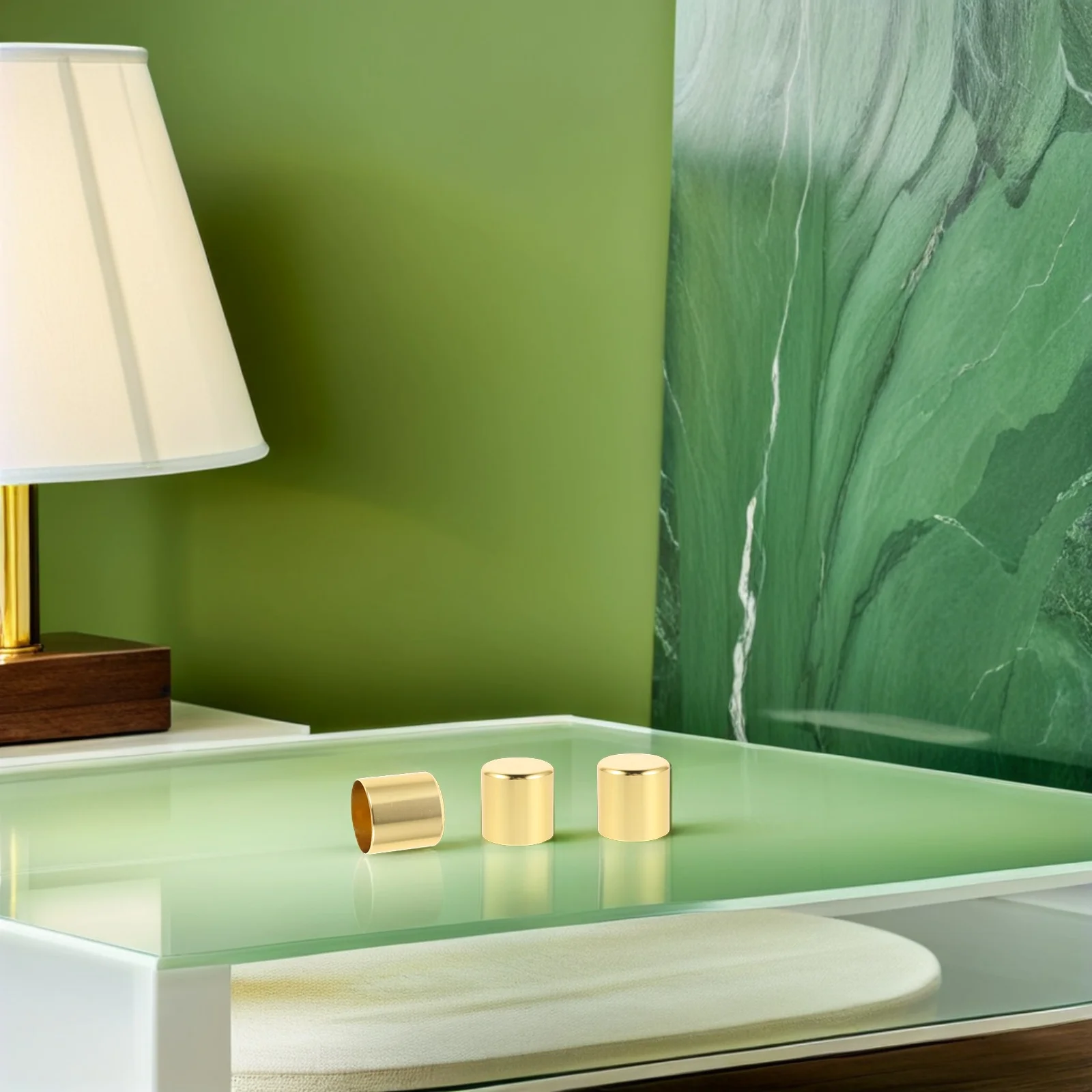 

20Pcs Aluminum Chair Leg Caps Chinese Style Corner Design Non Slip Furniture Pads for Hardwood Floor Protection Round Dining