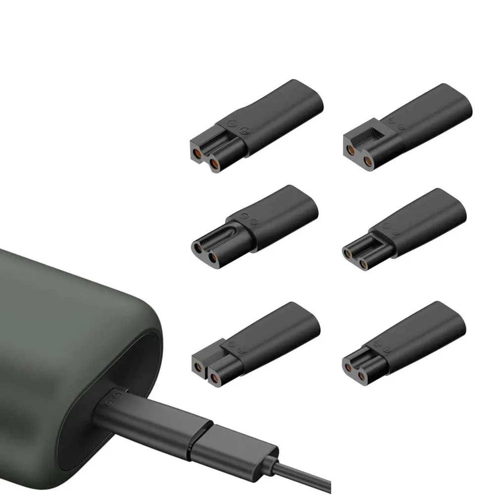 6 Adaptadores USB Tipo-C de Repuesto para Afeitadoras Eléctricas, Cortapelos y Recortadoras de Barba, Accesorio de Carga Universal