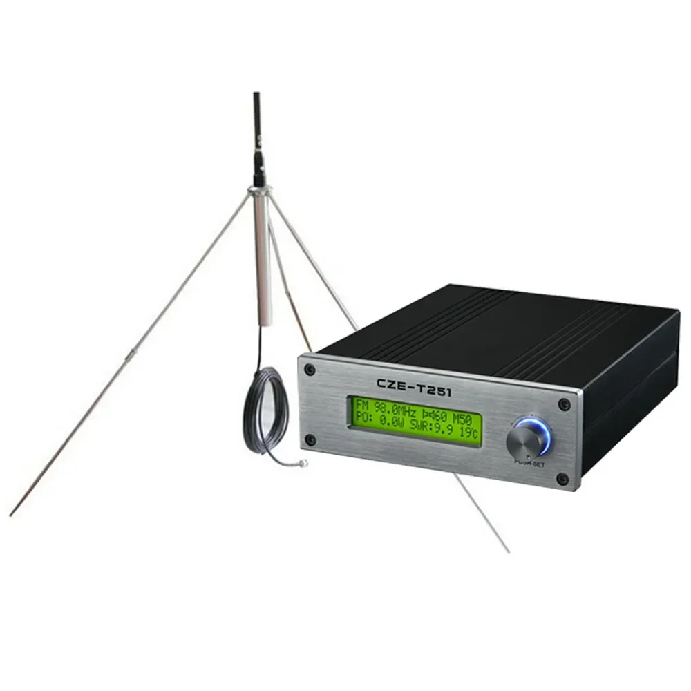 25W 25watt PLL FM broadcast stereo transmitter + GP Antenna GP100 1/4 wave antenna + 15M r cable completed for Radio Station