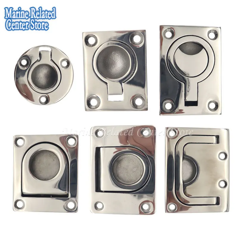 Durable Stainless Steel Marine Boat Deck Hatch Flush Pull Lift Handle Ring Door Knobs Handles Pull Ring Marine Boat Accessories