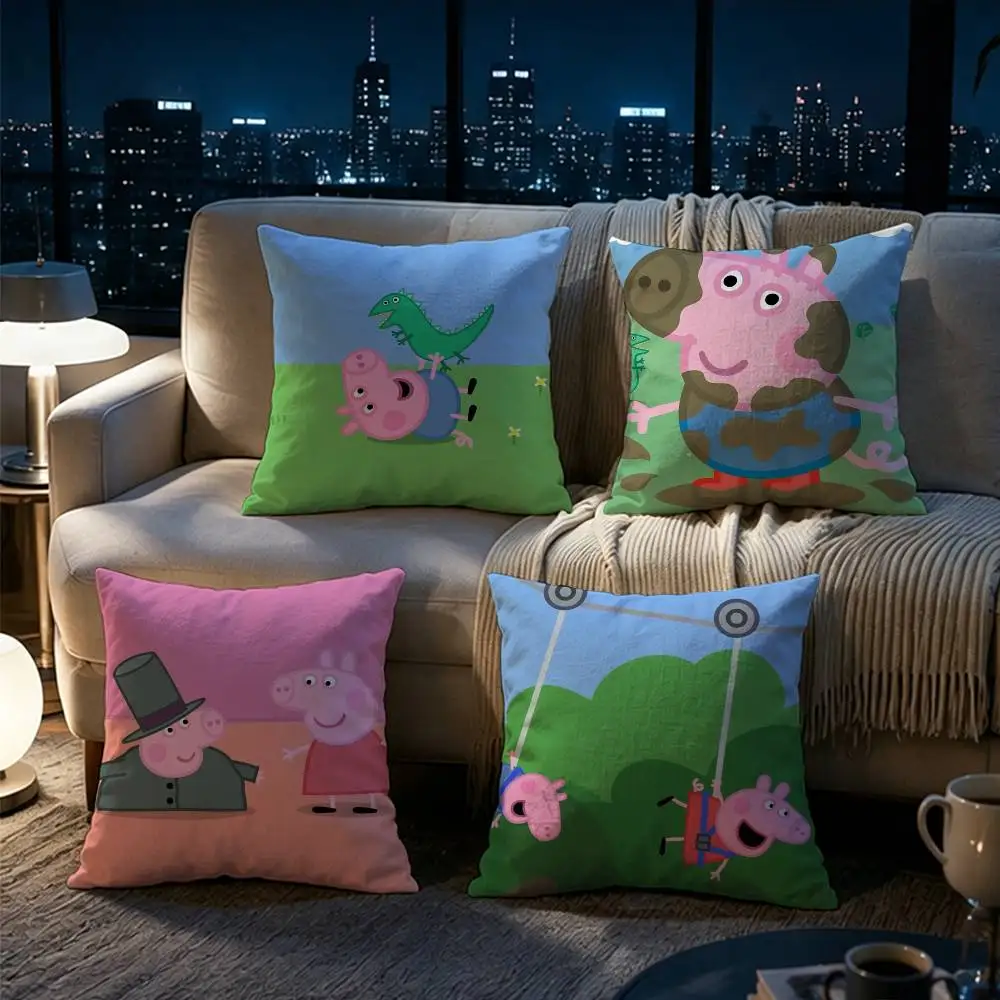 Peppa Pig George Pig Pillow cover gift High definition digital printing,Surprise  vivid pattern Household.
