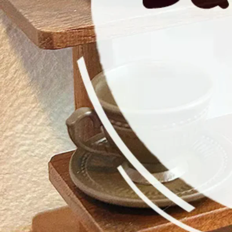 Maison de poupée Miniature, articles à manger, Mini motif Vertical, ensemble d'assiettes et de tasses à café, modèle de jouet, accessoires pour maison de poupée, 2 pièces