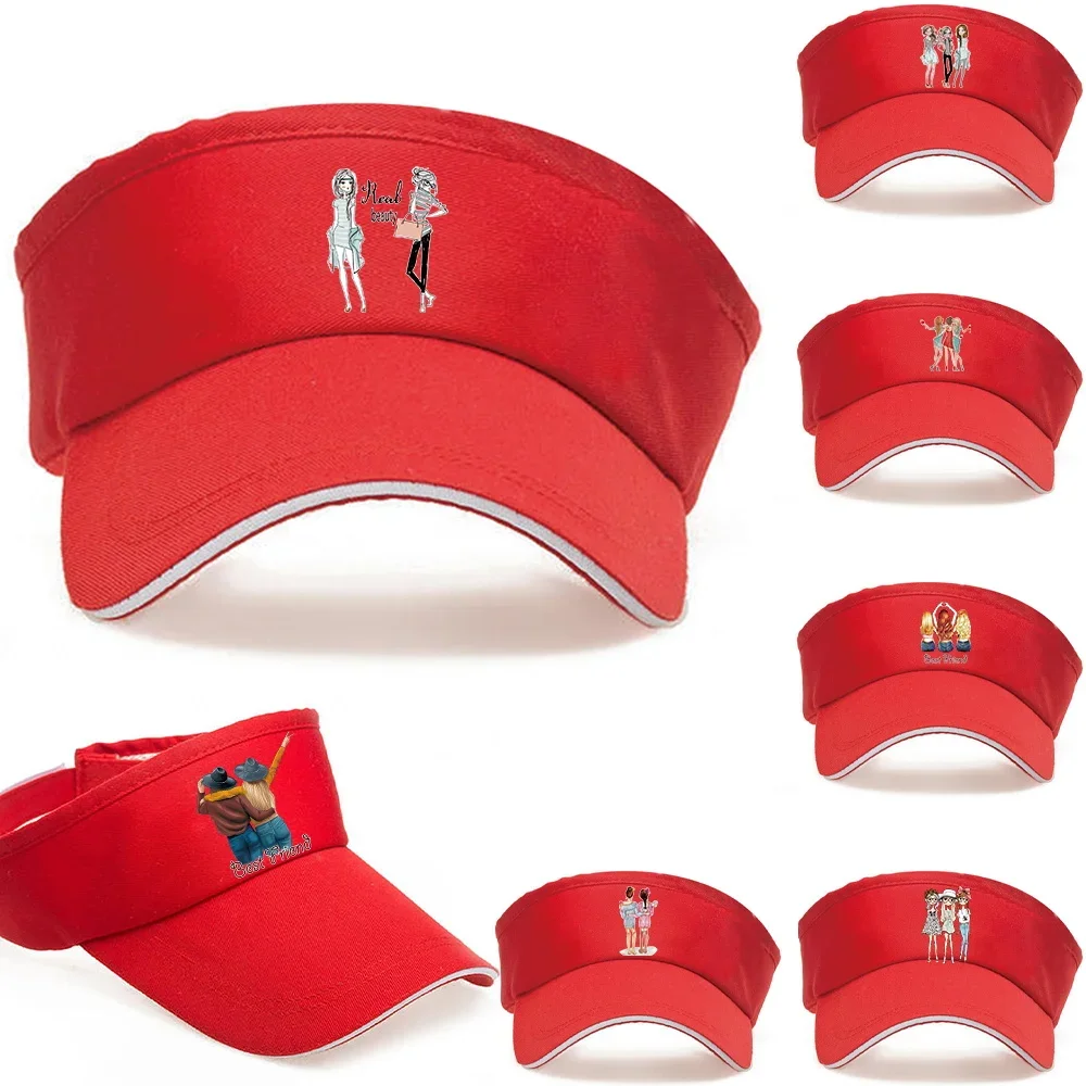 

Empty Top Hat New Era Winter UV Protection Red Visor Sun Hats Unisex Friends Print Series for Running Golf Baseball Hat