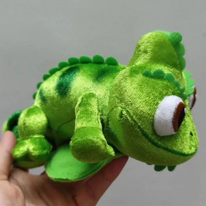 Cartoon Anime Chameleon seduta spalla peluche bambola magnete lucertola peluche bambola con Base disco magnetico bambola ornamento camaleonte