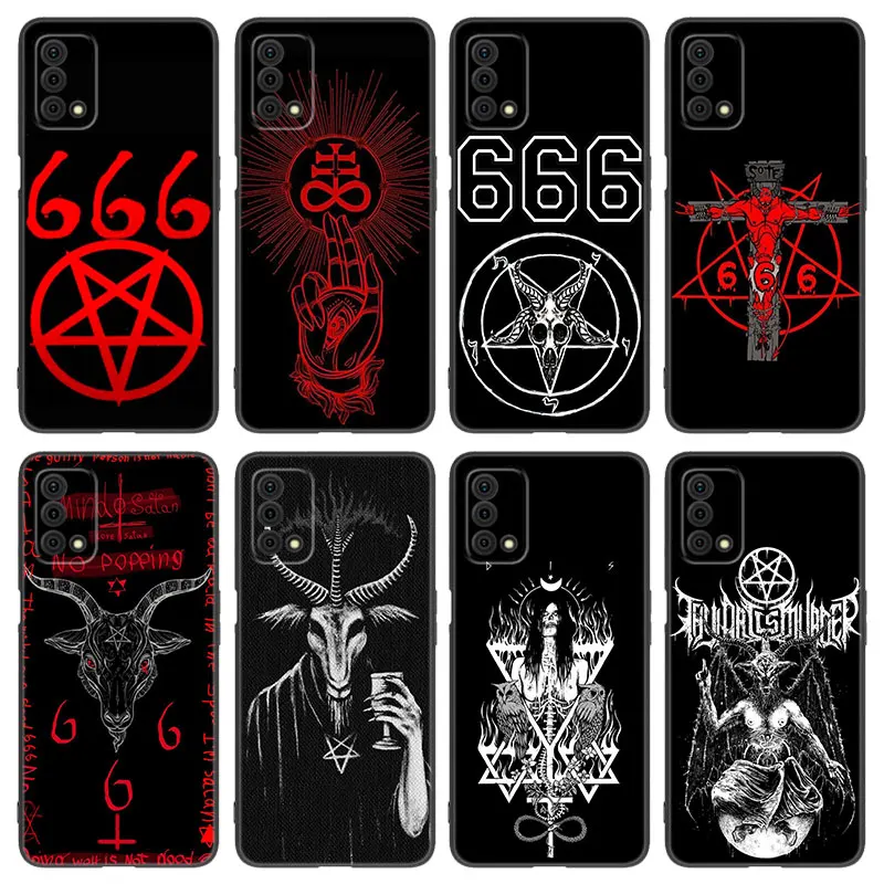 Demonic Satanic Scary Skull Silicone Phone Case For OPPO Reno 10 11 Pro A55 A57 A58 A72 A74 4G A98 5G A15 A16 A17 A38 A54 A94