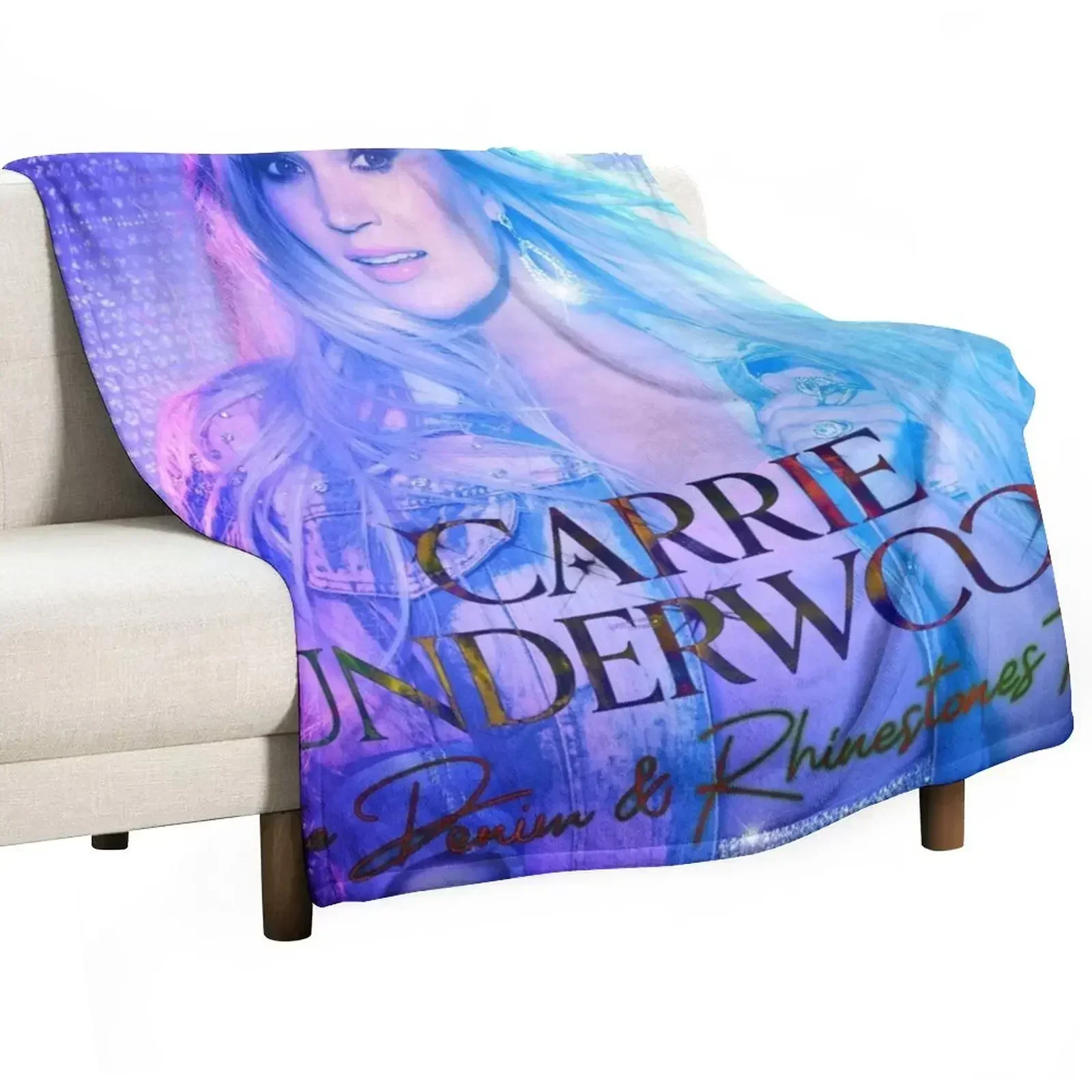

denim & rhinestones carrie tour 2022 masmay Throw Blanket Plaid on the sofa Luxury Thicken Sofa Quilt Blankets