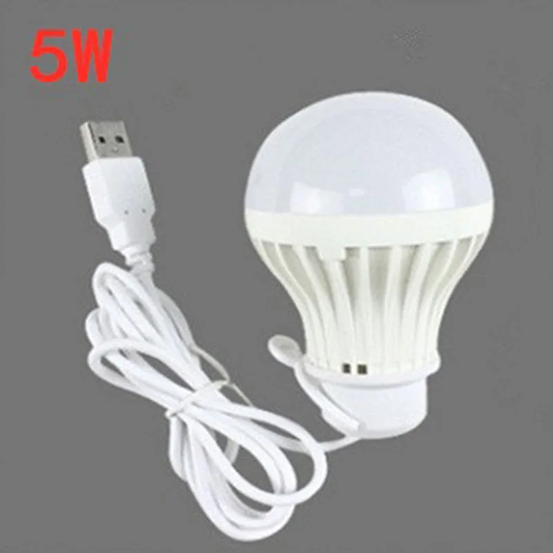 5W/7W 5V USB Powered Portable Compact LED Camping Lantern Super Bright Mini Bulb Book Light for Outdoor Reading Study D4