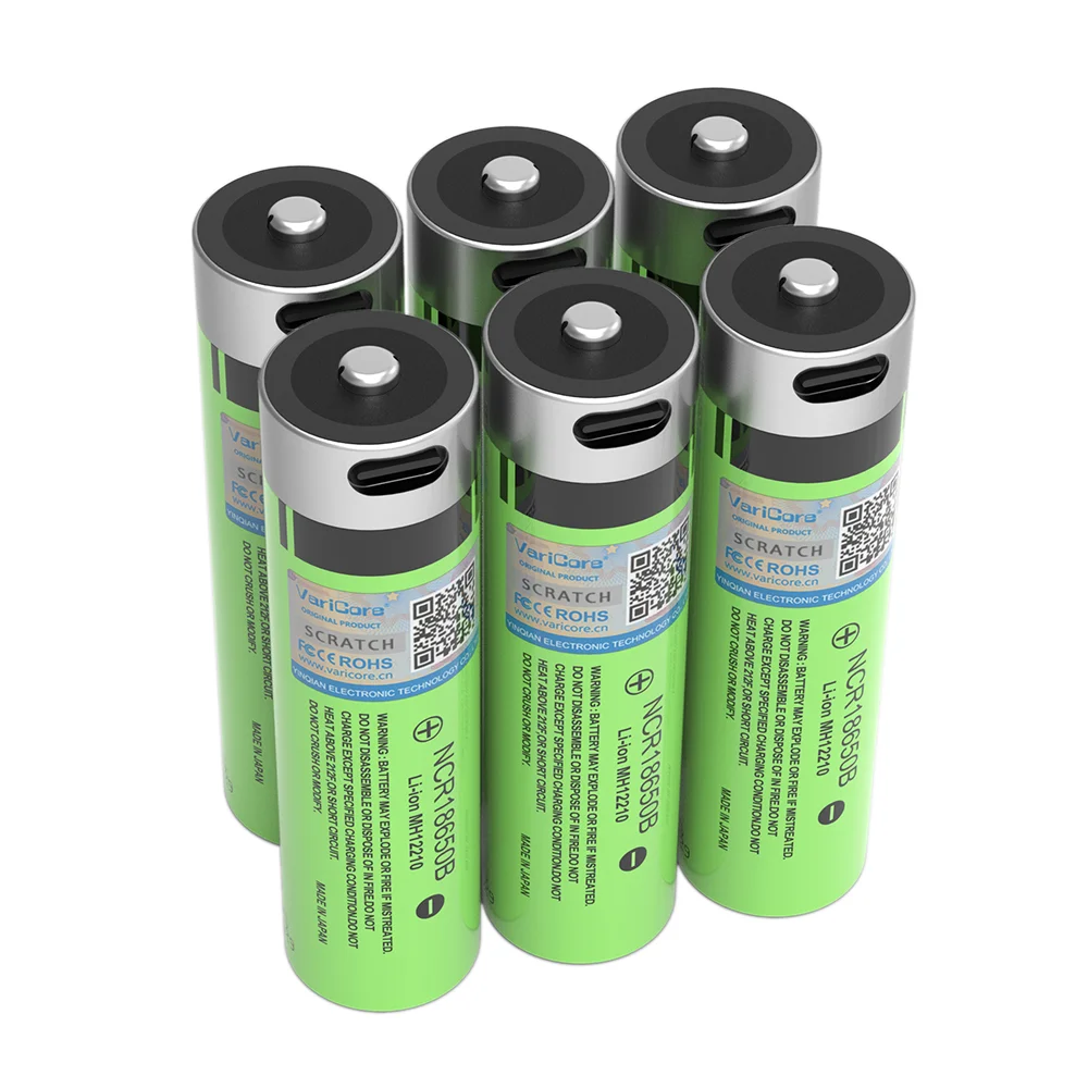 VariCore nuevo NCR18650B 3400mAh tipo C USB recargable 18650 batería 3,7 V batería de litio para controles remotos/juguetes