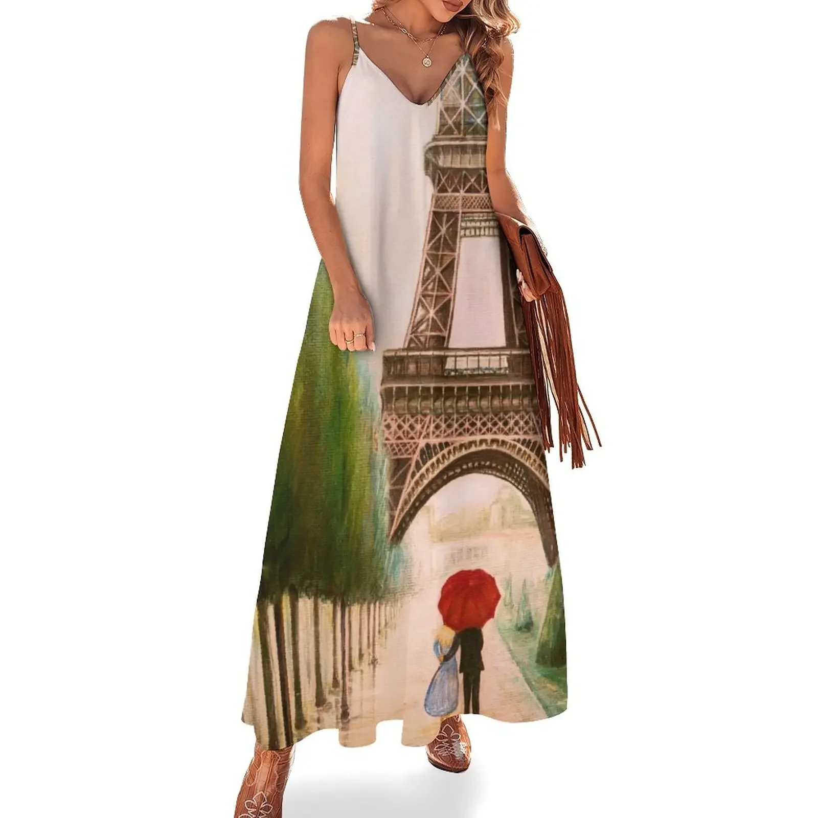 At the Eiffel Tower Sleeveless Dress Woman clothing party dresses women Dress