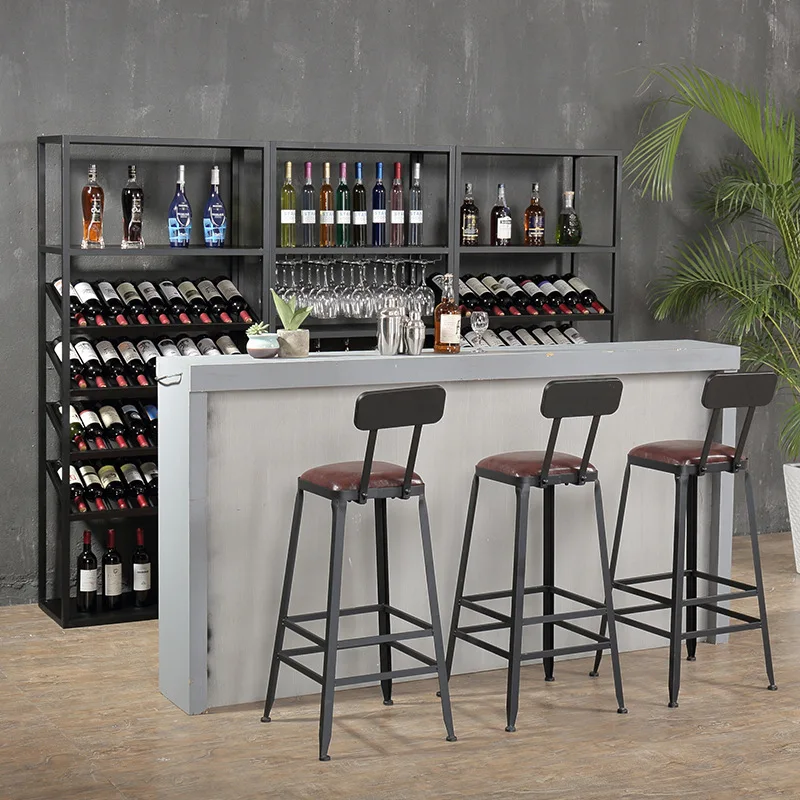 Vintage wine storage rack for wineries and villas, storage display racks, high-stem wine glass racks, wine cabinets, floor-stand