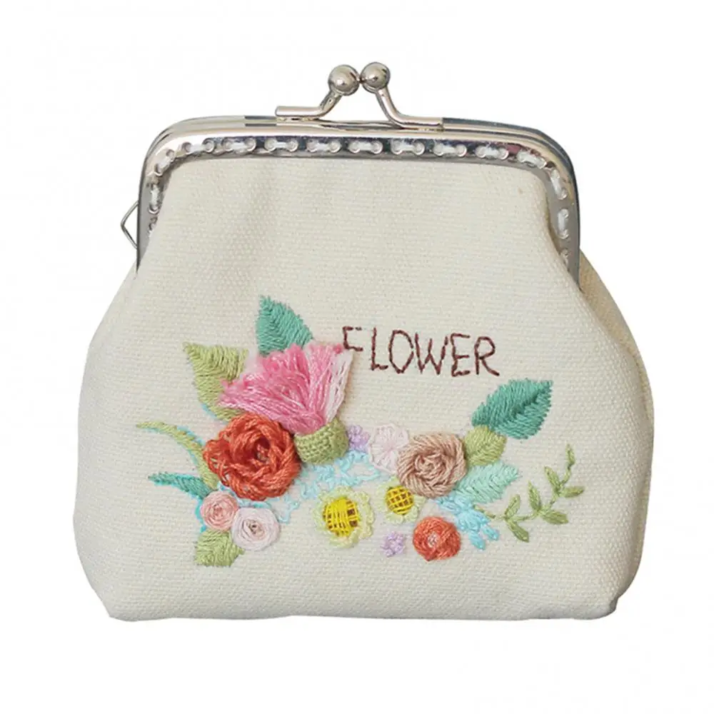 Purse Flower DIY Embroidery Wallet Tree Needlework Sewing Cross Stitch Materials