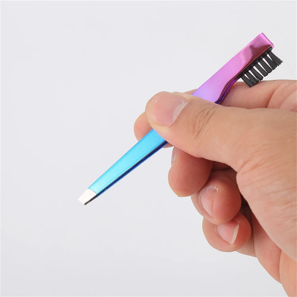 Oblique Eyebrow Clip Tight Bite Beauty Tools Eyebrow Clip Transparent Buckle Black Plucking Clip Oblique Mouth Tweezers